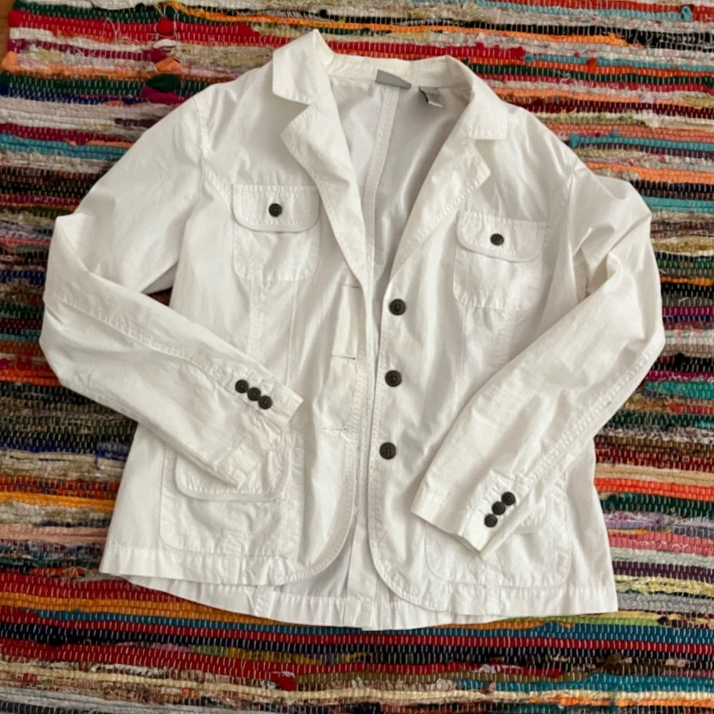 Chicos White Button Down Jacket - image 1